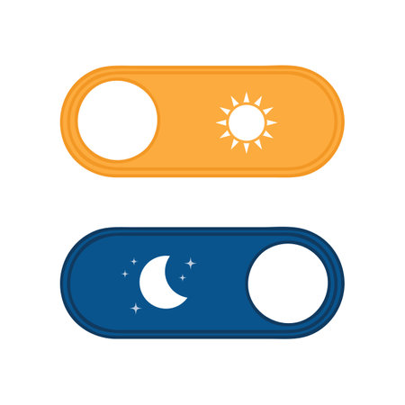 day and night button with sun and moon vector illustrationのイラスト素材