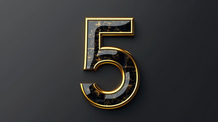 number five luxury design on dark backgroundの素材
