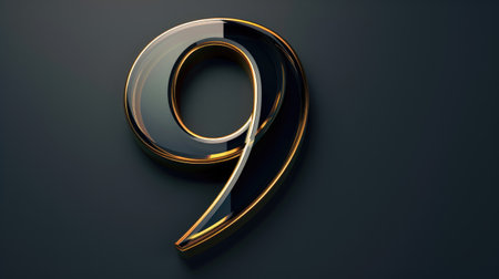 number nine luxury design on dark backgroundの素材