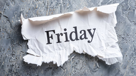 friday paper note message illustrationの素材