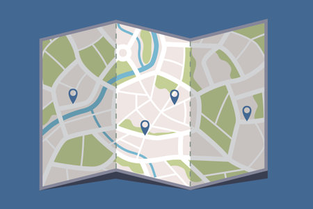 road trip adventure travel concept with street map vector illustration