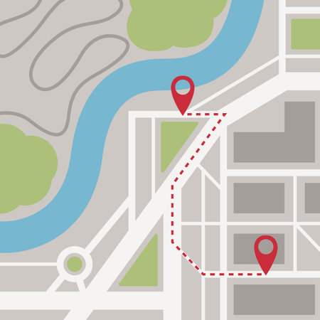 street map with location pin icon vector illustrationのイラスト素材