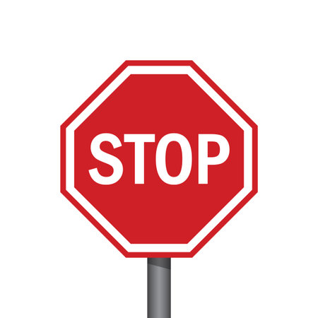 red stop sign isolated vector illustrationのイラスト素材