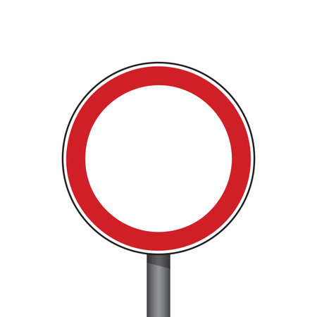 red round traffic sign no entry isolated vector illustrationのイラスト素材