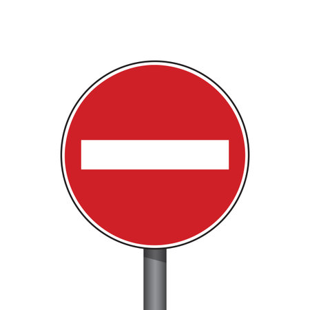 red round traffic sign no entry isolated vector illustrationのイラスト素材