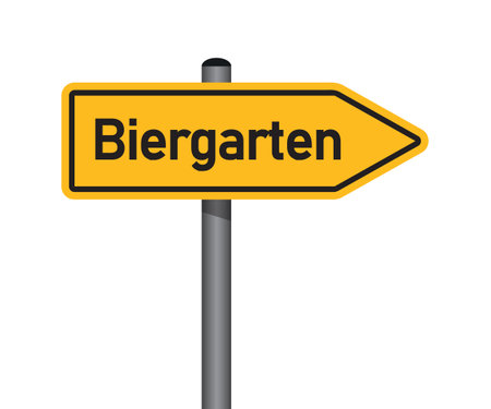 traffic sign with german text beer garden isolated vector illustrationのイラスト素材