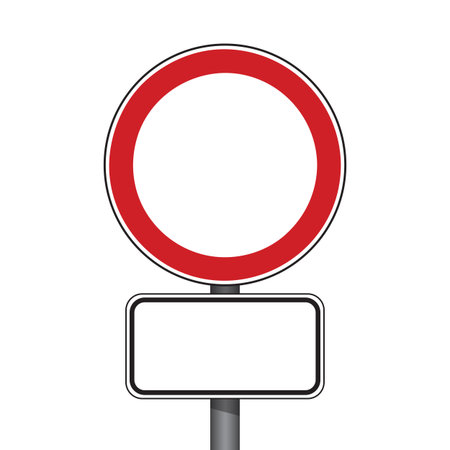 red round traffic sign no entry isolated vector illustrationのイラスト素材