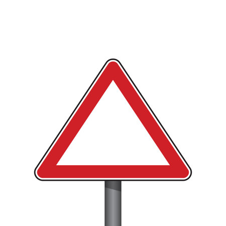 empty triangle traffic sign isolated vector illustrationのイラスト素材