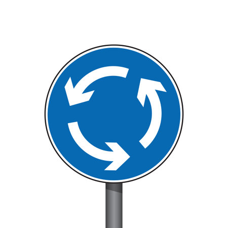 blue traffic sign roundabout isolated vector illustrationのイラスト素材