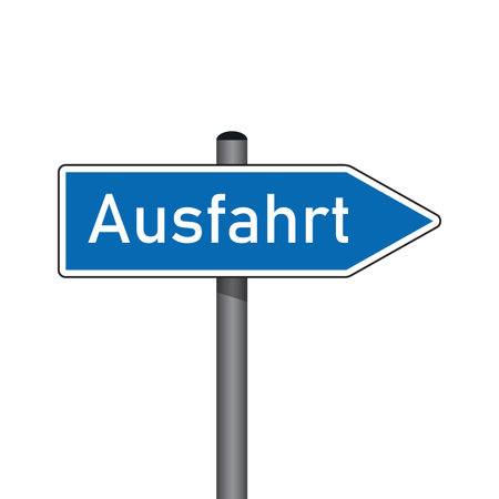 german blue exit traffic sign isolated vector illustrationのイラスト素材