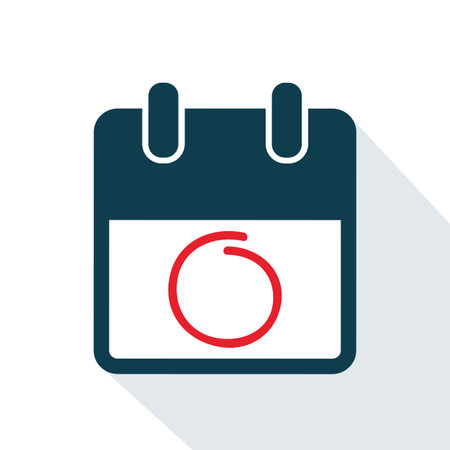 circle the date in calendar office sign isolated vector illustrationのイラスト素材