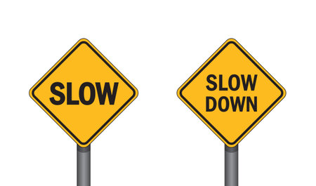 slow down traffic sign isolated vector illustration