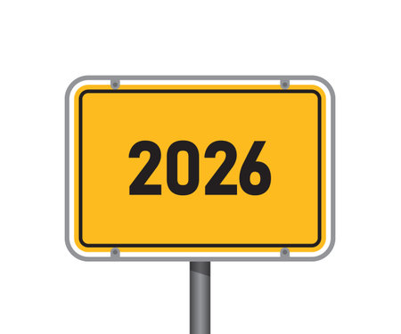 yellow traffic sign 2026 isolated vector illustration