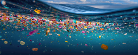 microplastics in the water environmental pollution conceptの素材