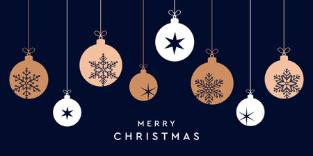 christmas bauble decoration with snowflakes and stars vector illustrationのイラスト素材