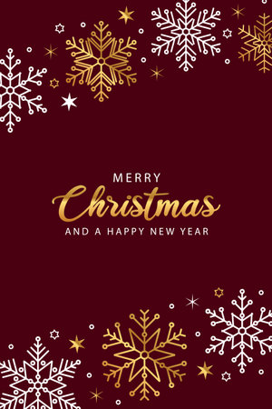 christmas greeting card with snowflakes vector illustrationのイラスト素材