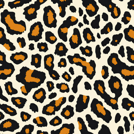 leopard skin seamless pattern background illustrationの素材