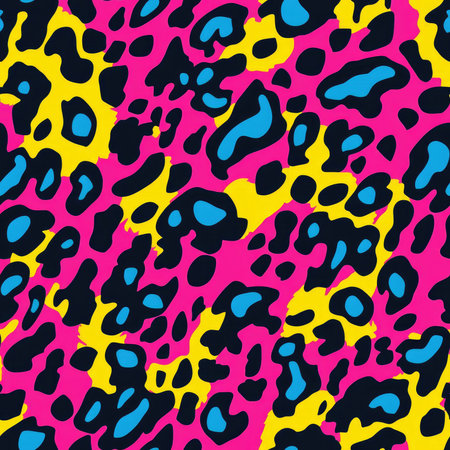 colorful leopard skin seamless pattern background illustrationの素材