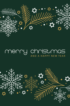 christmas greeting card with snowflakes vector illustrationのイラスト素材