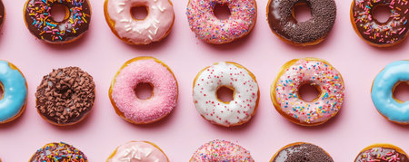 tasty donuts seamless pattern background bannerの素材