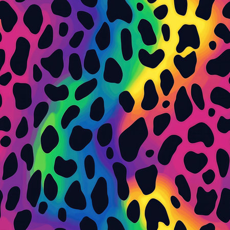 colorful jaguar skin seamless pattern background illustrationの素材