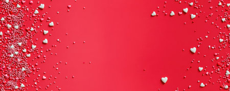 colorful heart sprinkles seamless pattern background bannerの素材