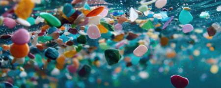 microplastics in the water environmental pollution conceptの素材