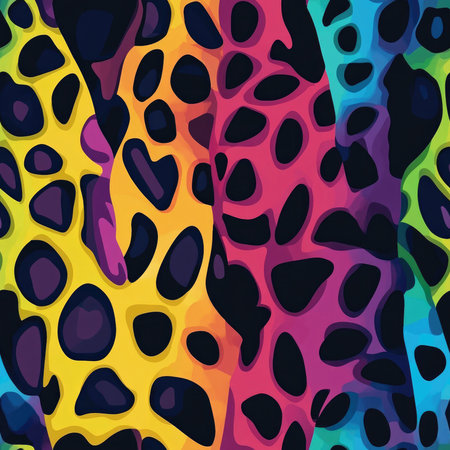 colorful giraffe skin seamless pattern background illustrationの素材