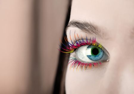 Colorful eyelashesの写真素材