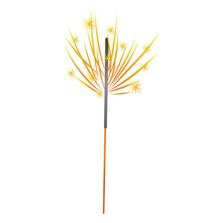 Isolated magic wand on a white background. Vector illustration design. Sparklers. Vector illustration set of Celebration of New Year, birthday, Christmasのイラスト素材