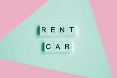 Rent car word on colorful backgroundの写真素材