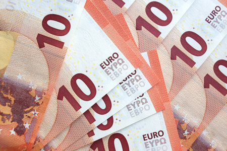 Euro banknotes money (EUR) currency of the European Unionの写真素材