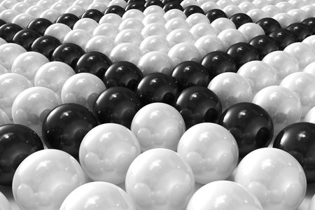 White and black patterned 3D ballsの写真素材