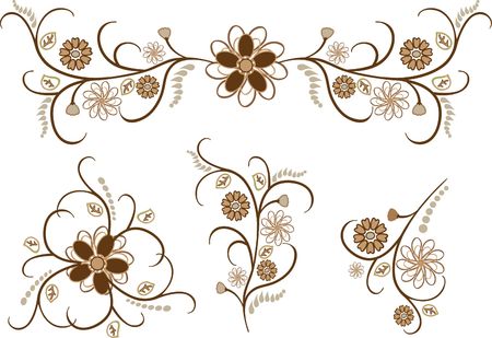 Brawn flower patternのイラスト素材
