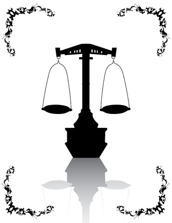Justice Scales and floral pattern for designのイラスト素材