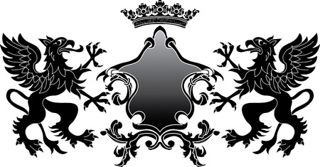 Heraldic Griffin bannerのイラスト素材