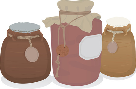 Clay pots set  illustration for webのイラスト素材