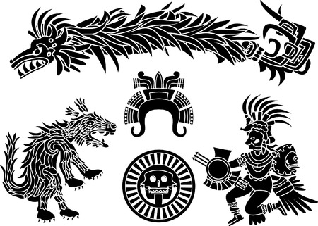 Aztec stecil setのイラスト素材