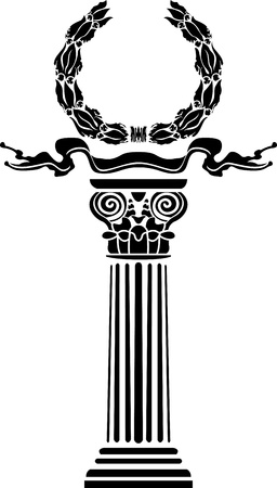 Column with a laurel wreath the concept a victoryのイラスト素材