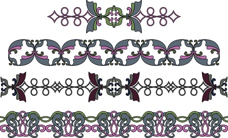Decoration pattern borders set in Scandinavian styleのイラスト素材