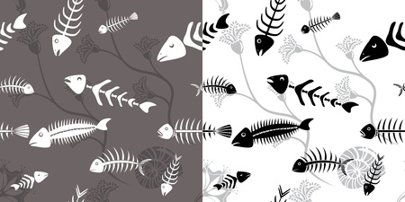 Fish skeleton seamless wallpaperのイラスト素材