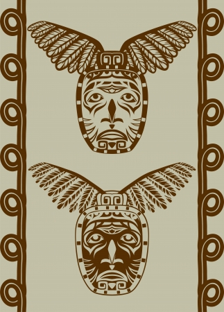 Native American mask with patternのイラスト素材