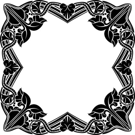 Black square frame, vintage, stencilのイラスト素材