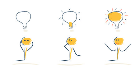 Idea solution meditation thought business bulb abstractionのイラスト素材