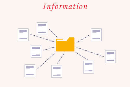 Folder with information and important documents. Transfer of information to societyのイラスト素材