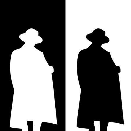 outline of a man. Only for men. The man in the hatのイラスト素材