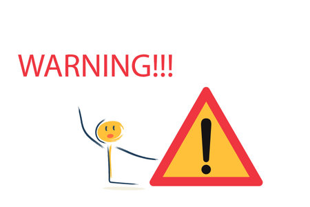the character announces anxiety, danger. A sign of attention and danger, a stop sign
