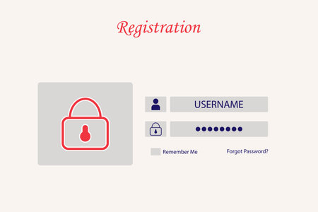 Image of registration on the site. Password and login management. Schematic image of registrationのイラスト素材