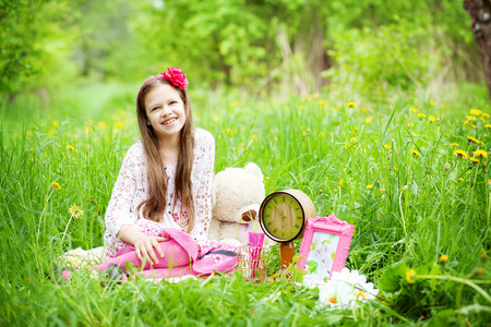girl playing outdoorsの写真素材