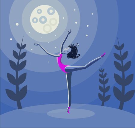 vector illustration ballet dancerのイラスト素材